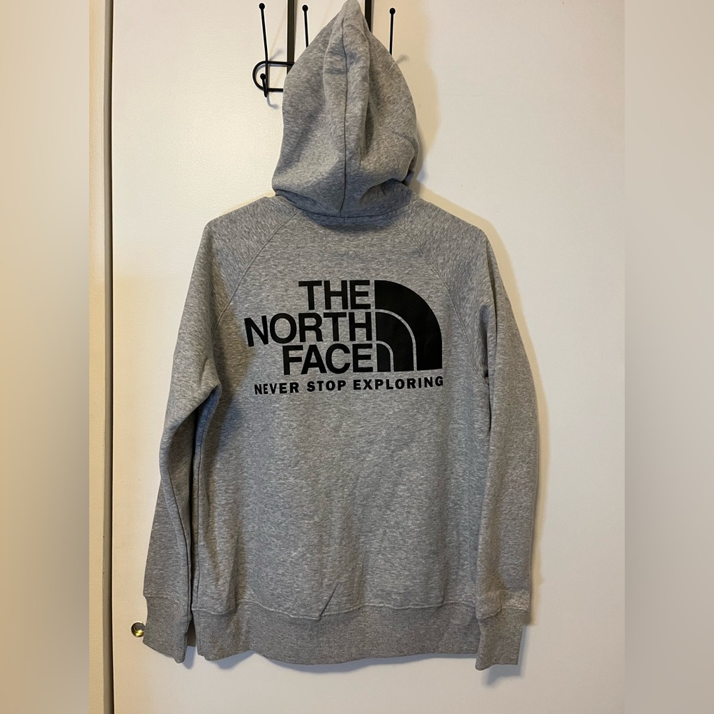 The North Face Gray Hoodie Standard Fit Light Grey Heather